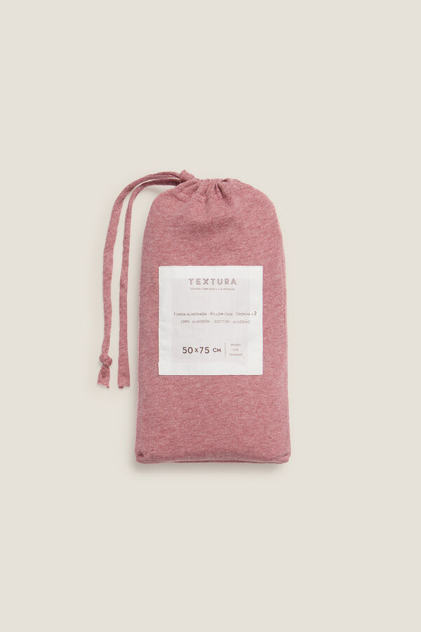 Textura Fronha de malha de algod&atilde;o sustent&aacute;vel   rosa