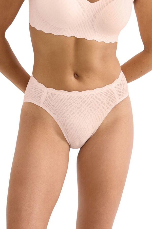 Sloggi Cueca cintura alta renda invis&iacute;vel rosa