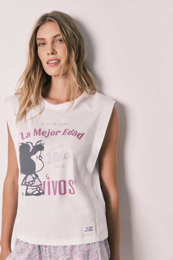 Women'secret Pijama curto em algod&atilde;o Mafalda estampado