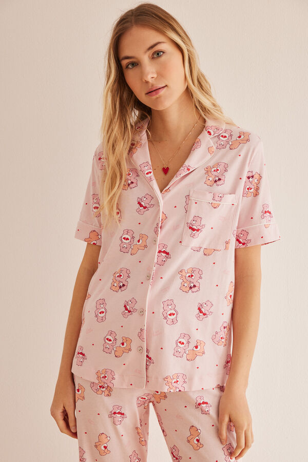 Women'secret Pijama camisero 100% algod&oacute;n Osos Amorosos rosa