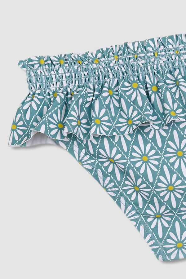Gocco Braguita estampado flor geom&eacute;trica azul claro turquesa
