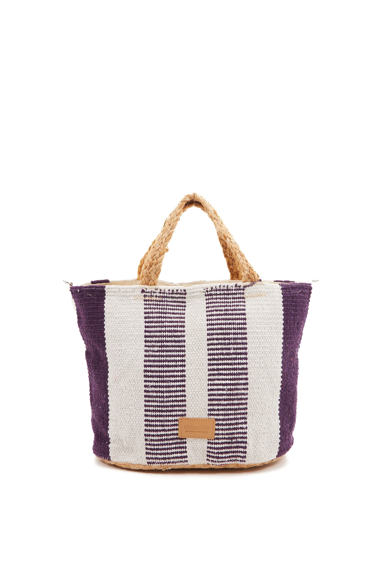 Abbacino Capazo de rafia peque&ntilde;o rayas