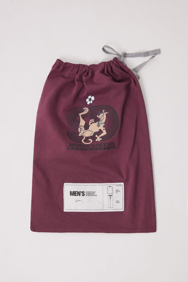 Women'secret Pijama largo hombre 100% algod&oacute;n Scooby Doo morado/lila