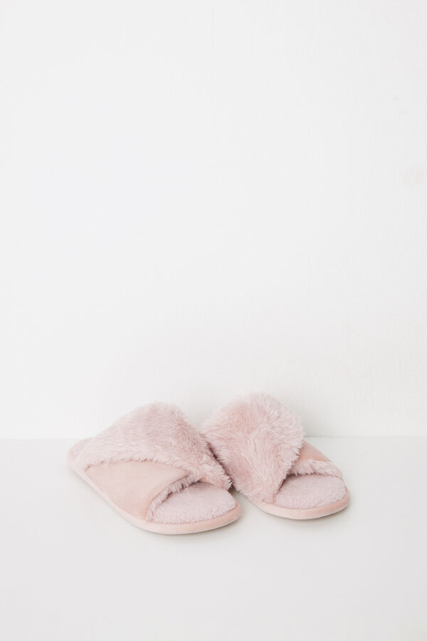 Women'secret Zapatillas abiertas casa pelito rosa rosa