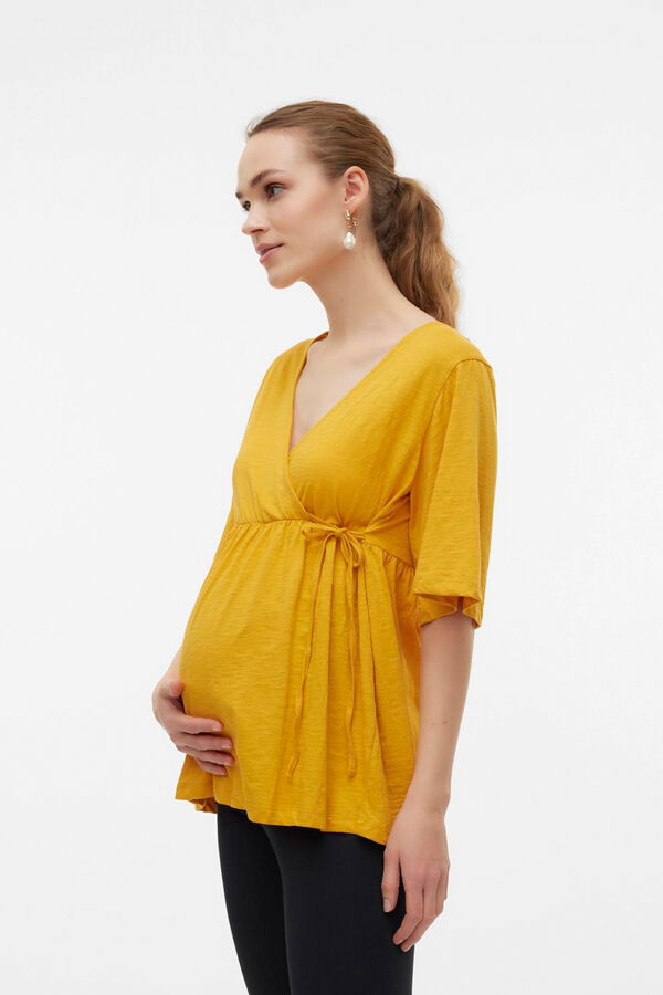 Mamalicious Top de manga curta maternity e amamentação  vermelho