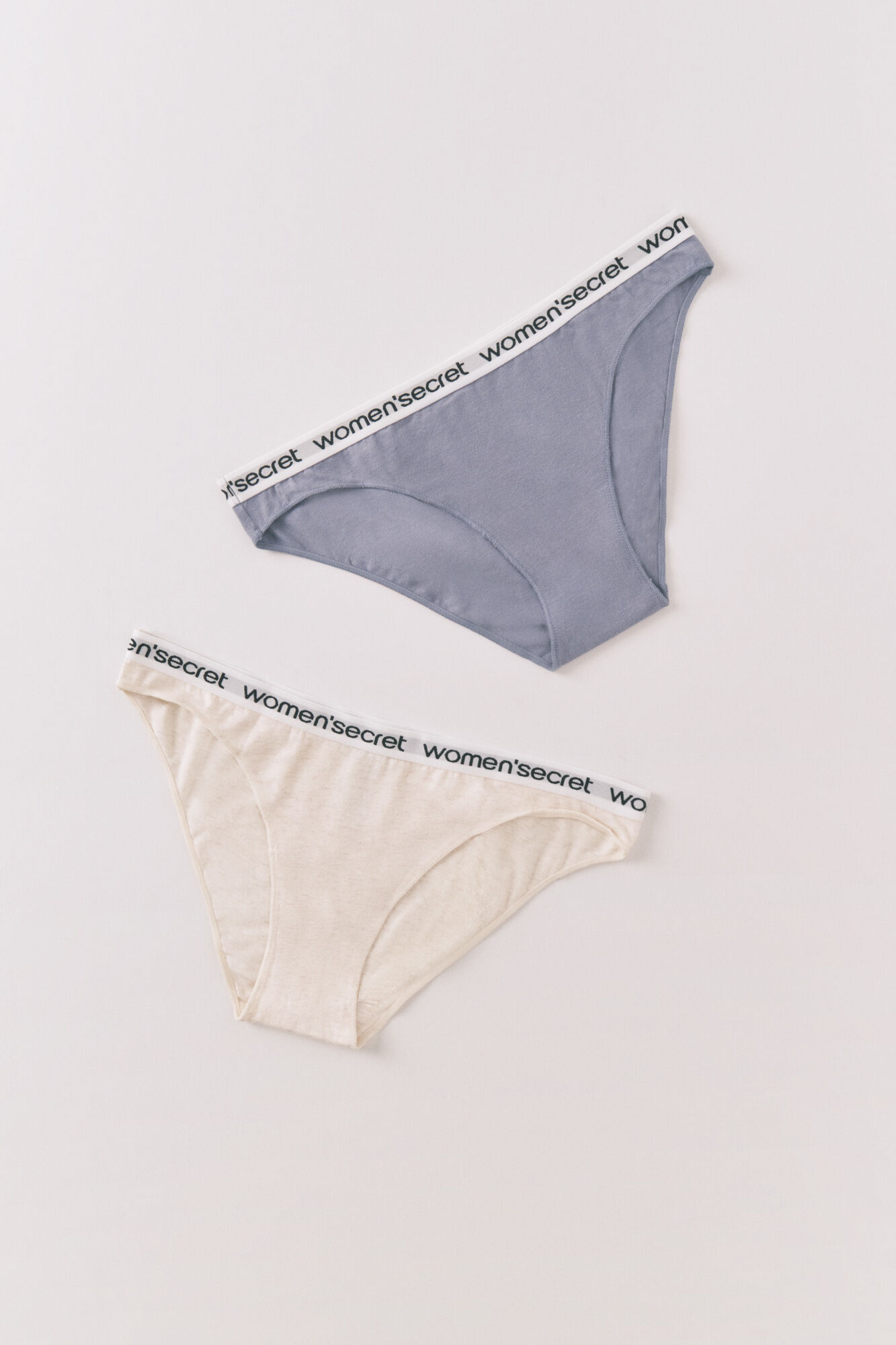Women'secret Pack bragas cl&aacute;sicas algod&oacute;n logo blanco