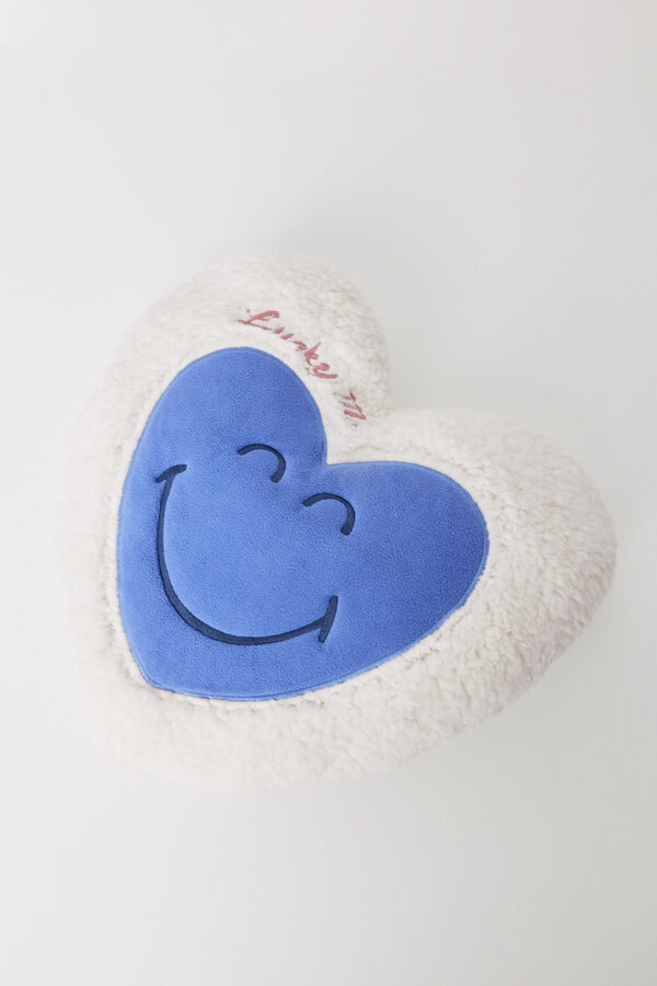 Women'secret Almofada de cora&ccedil;&atilde;o branco sorridente bege