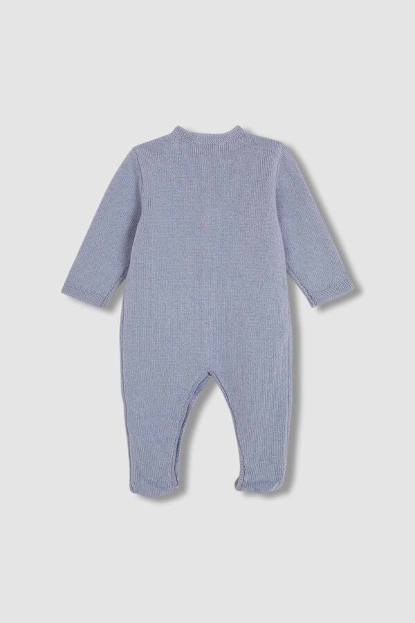 Gocco Pelele punto largo cambio de punto en el pecho azul turquesa