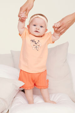 Womensecret Short de bebé niña con cintura ajustable naranja