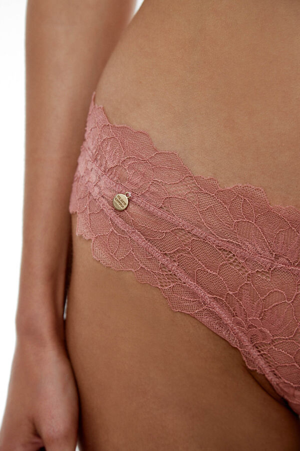 Black Limba Tanga de encaje Georgia Ash Rose rosa