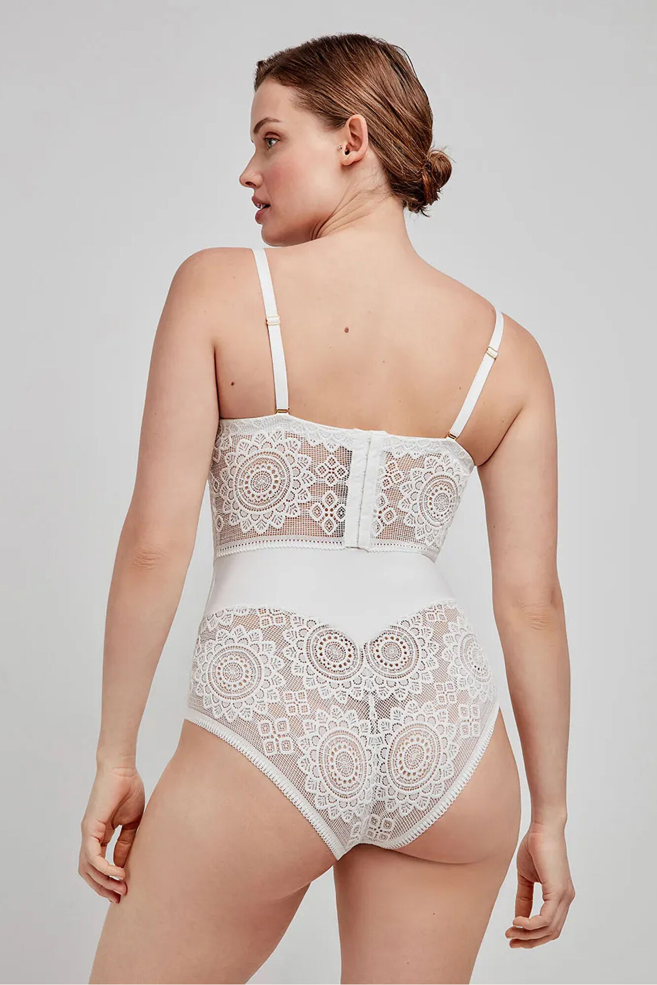 Gisela Body desmontable de encaje blanco