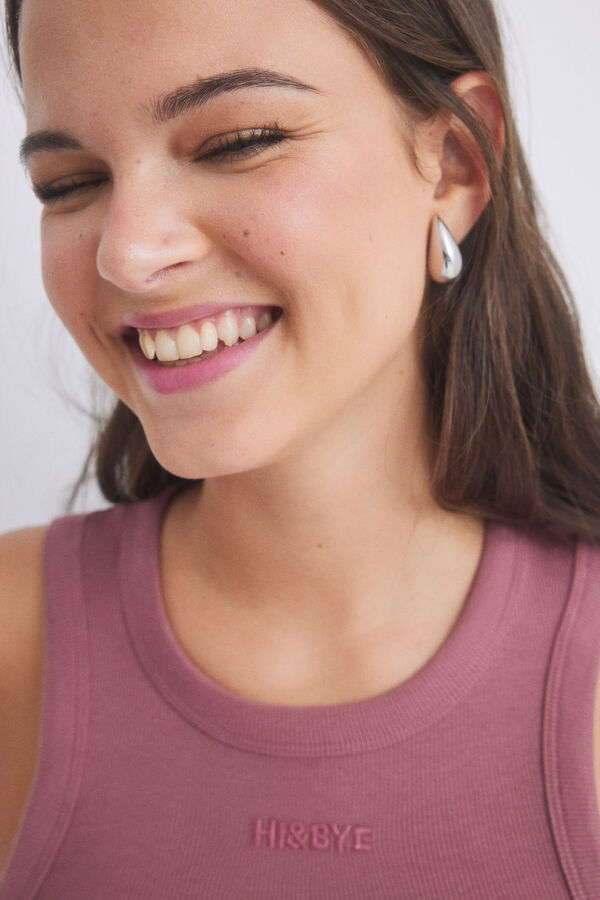 HI&BYE Crop top algod&oacute;n rosa rosa