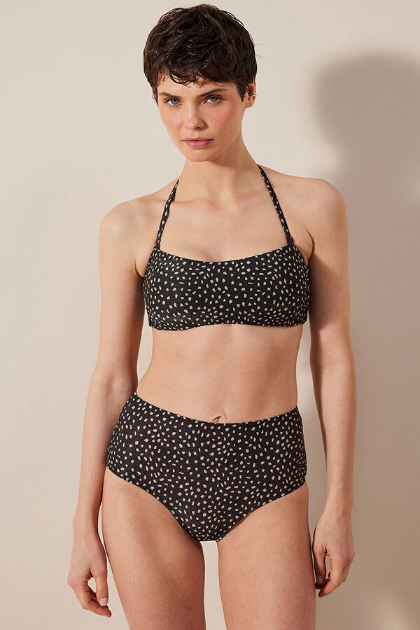 Penti Braguita de bikini estampada de talle alto estampado