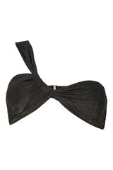 Pieces Top biqu&iacute;ni de um ombro com glitter preto