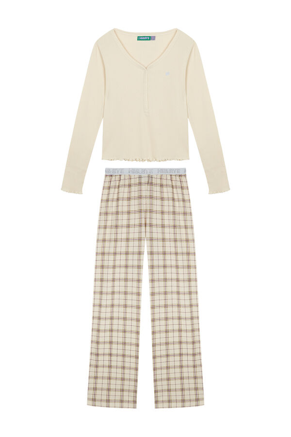 HI&BYE Pijama largo amarillo soft amarillo