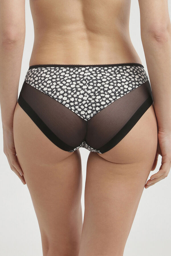 DIM Braga cl&aacute;sica de suave microfibra y detalles en malla negro