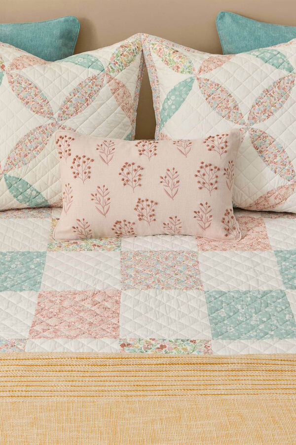 Textura Colcha patchwork revers&iacute;vel rosa