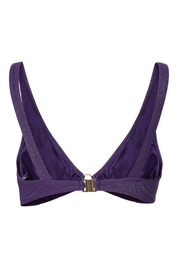 Pieces Top biqu&iacute;ni em nylon com glitter rosa