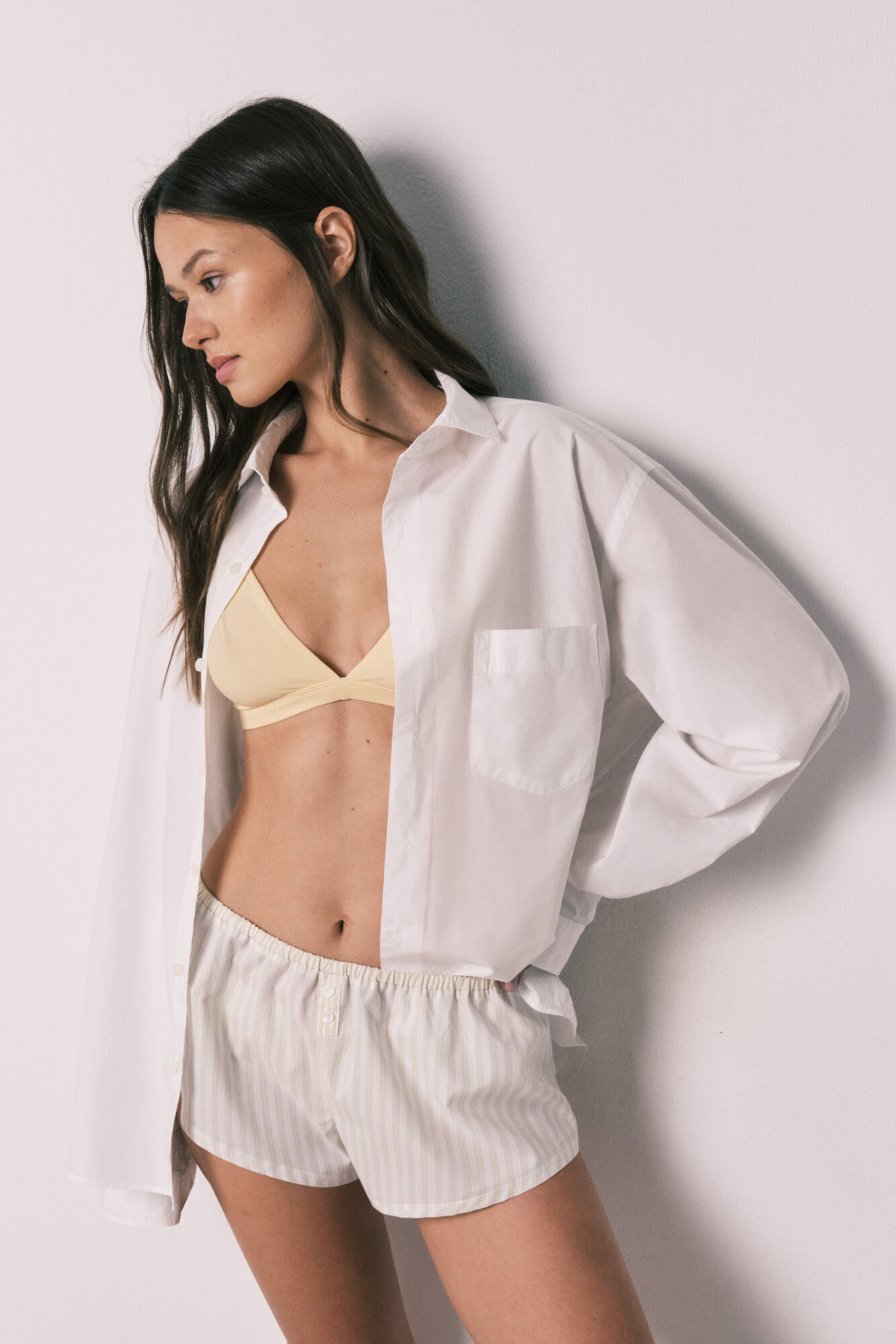 Women'secret Pantal&oacute;n corto algod&oacute;n estampado rayas