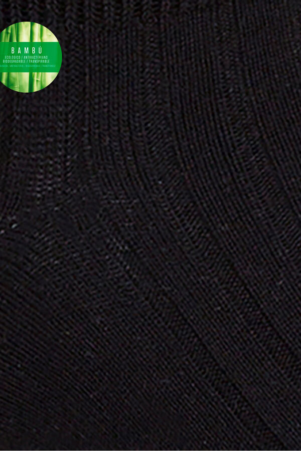 Punto Blanco Calcetines de bamb&uacute; de canal&eacute; negro