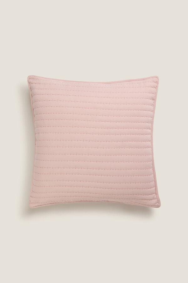Textura Capa de almofada com costura riscas rosa