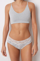 Women'secret Braga ancha algod&oacute;n gris encaje gris