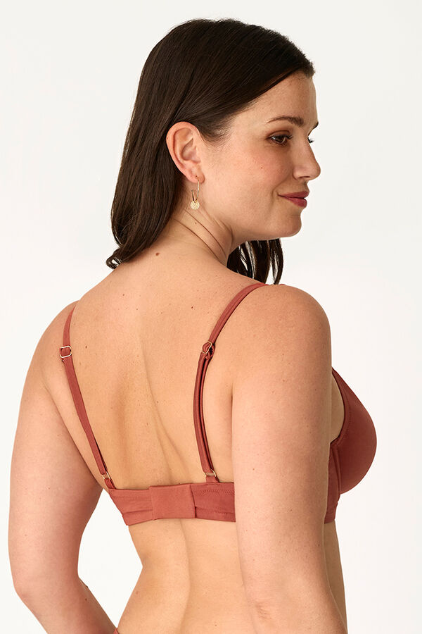 Promise Top bikini aros moldeador satinado naranja