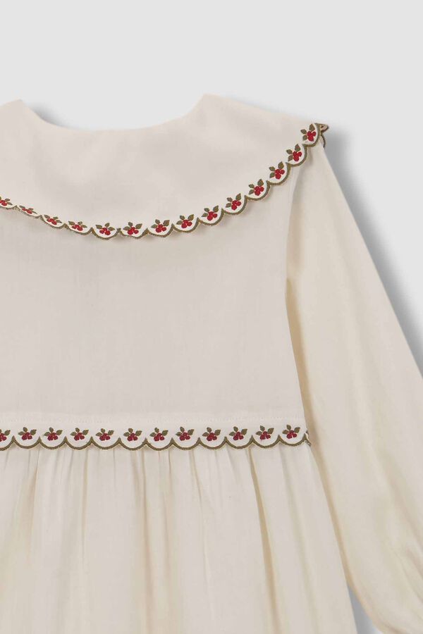 Gocco Camis&atilde;o com bordados crus bege