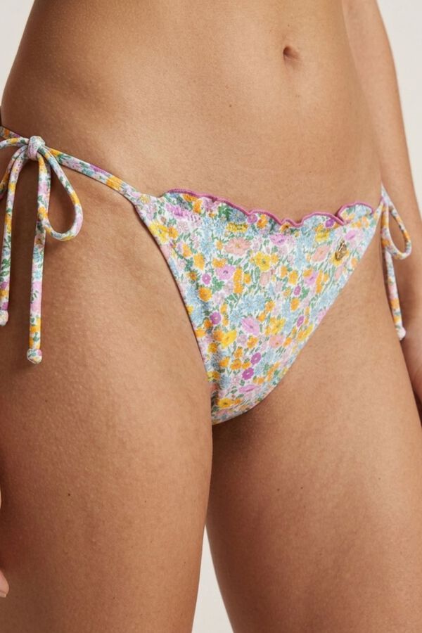 Bohodot Cueca de biqu&iacute;ni brasileira com folho floral estampado