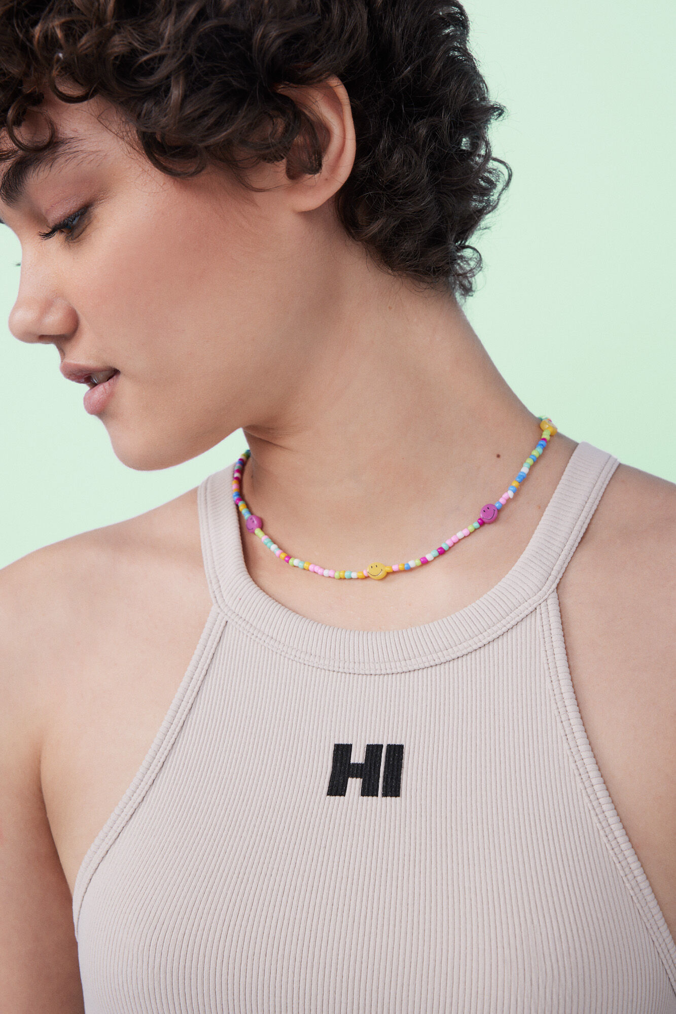 HI&BYE Crop top halter seamless gris