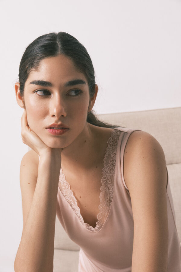 Women'secret Camiseta punto s&uacute;per suave rosa rosa