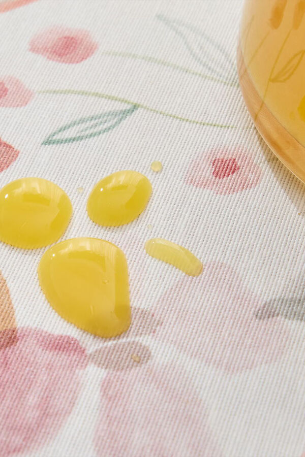 Textura Toalha de mesa de resina antimanchas com folhas e flores estampado