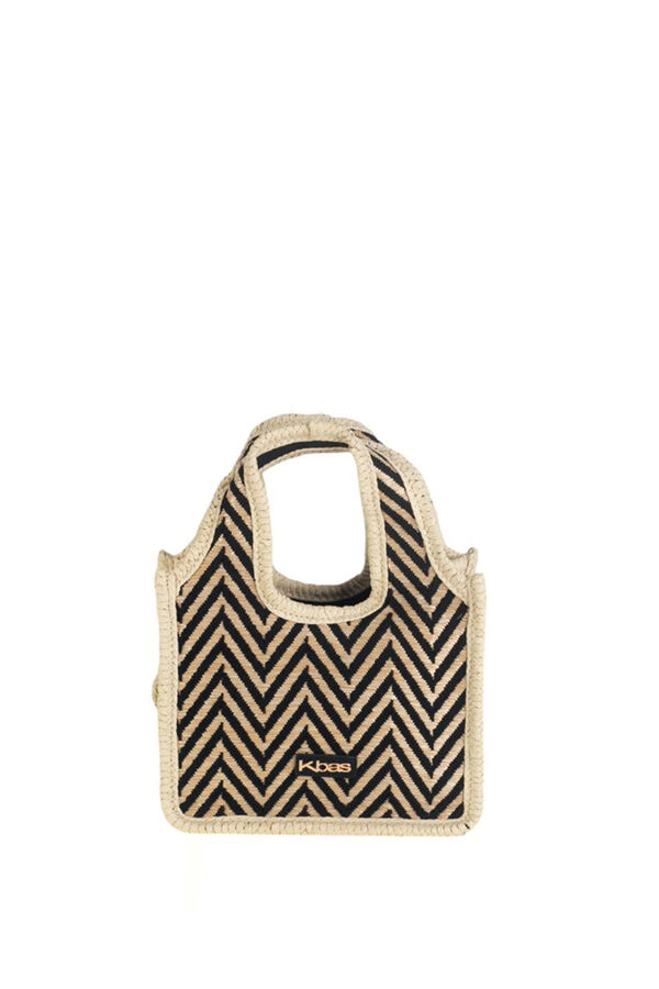 Kbas Bolso tote peque&ntilde;o estampado rayas negro