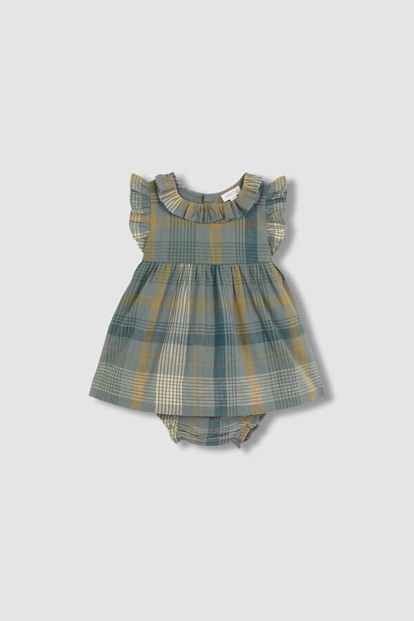 Gocco Vestido de cuadros azul turquesa