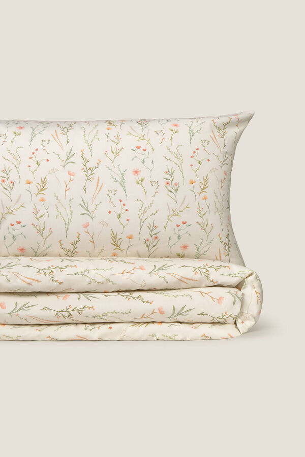 Textura Capa de edredom de cetim estampada branco