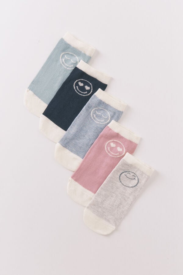 Women'secret Pacote de 3 meias curtas Smiley  estampado