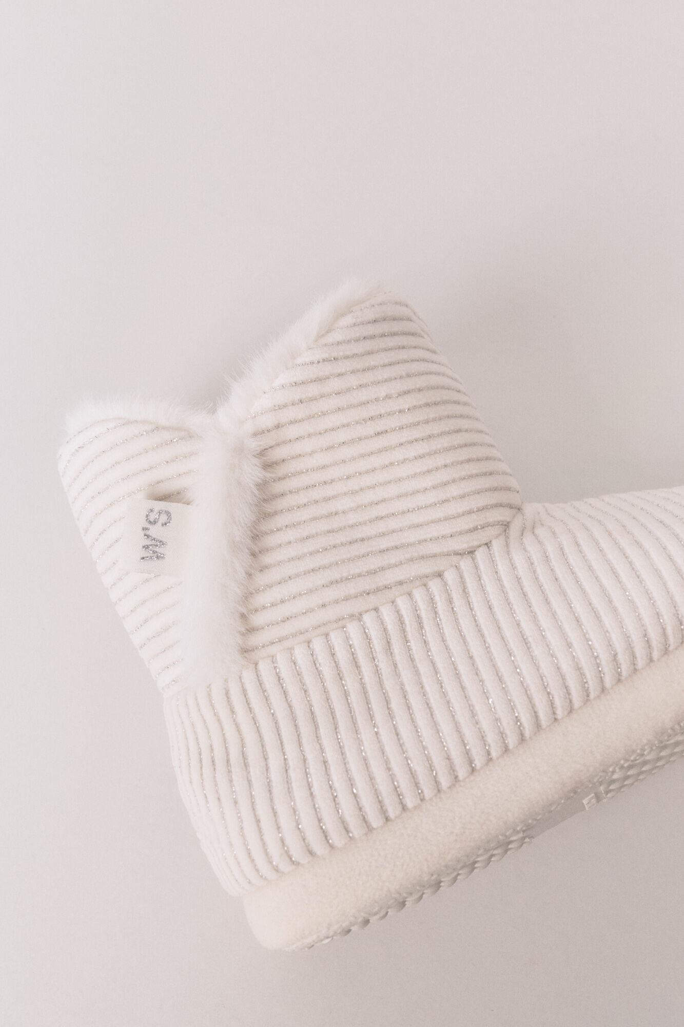 Women'secret Zapatillas casa bota canal&eacute; blanco lurex