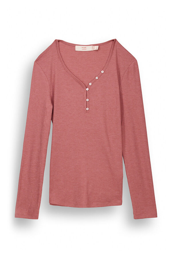 Women'secret Camiseta panadera manga larga granate burdeos