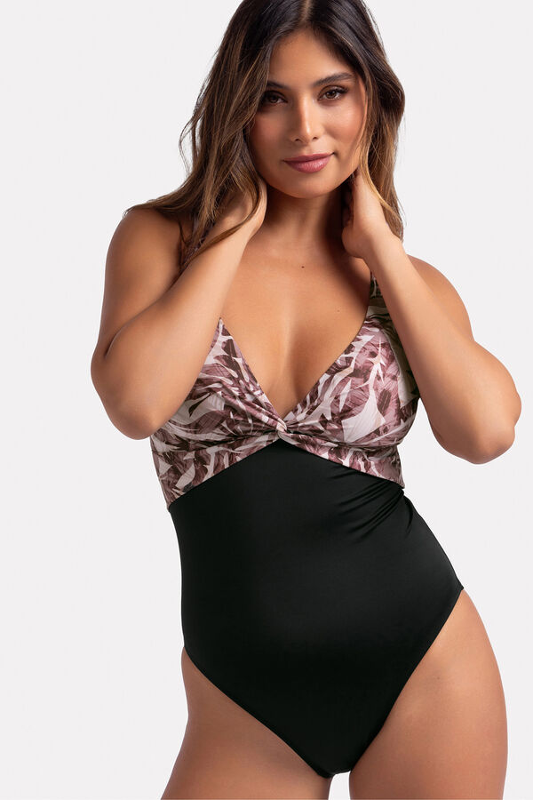 Dorina Mai&ocirc; preto estampado cinzento