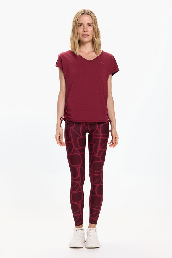 Only Play T-shirt manga curta com franzido rosa