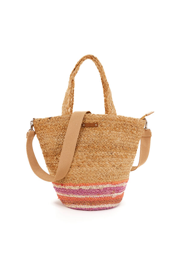 Abbacino Capazo peque&ntilde;o rafia estampado morado/lila