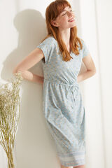 Womensecret Camisa de dormir midi 100% algodão sustentável azul