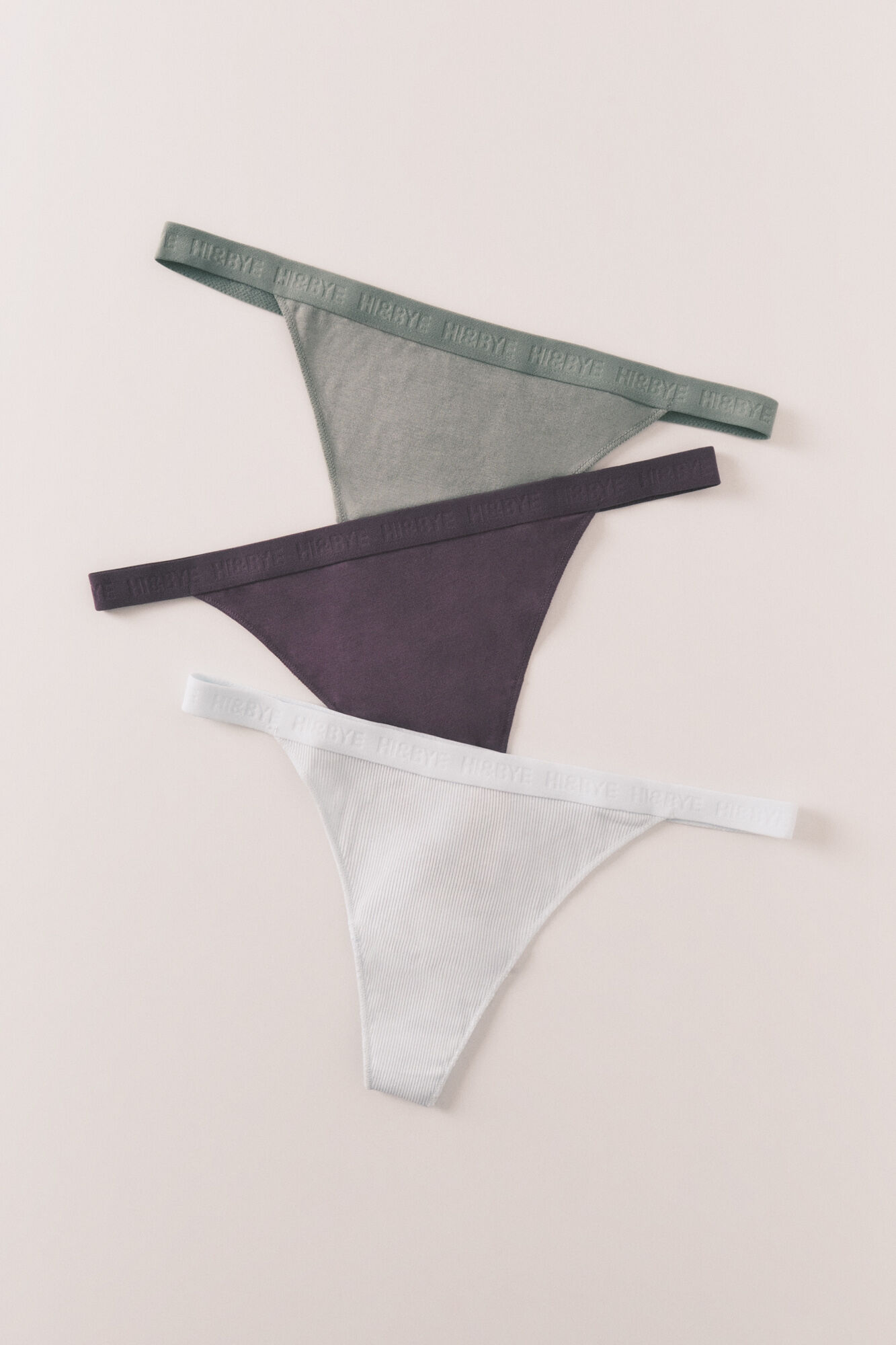 HI&BYE Pack 3 tangas roxo, azul e verde