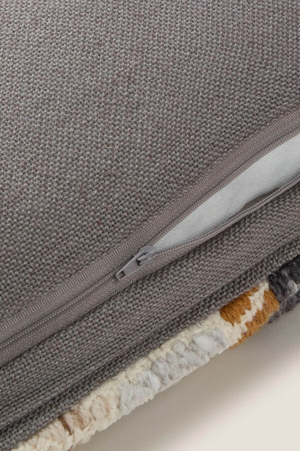 Textura Capa travesseiro bordado pompons estampado