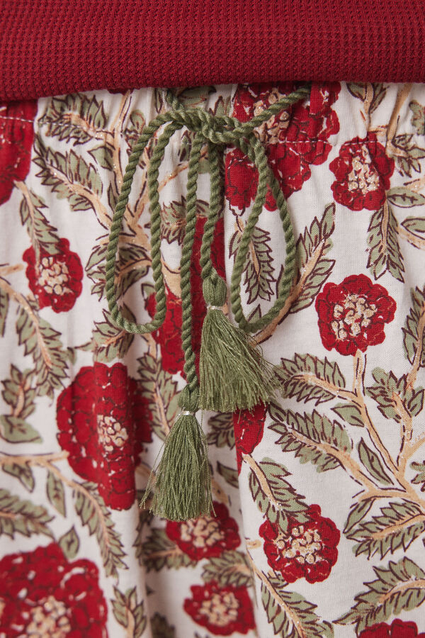 Women'secret Pantal&oacute;n pijama flores 100% algod&oacute;n estampado