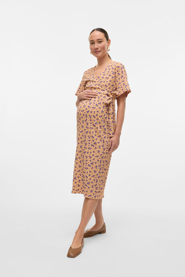 Mamalicious Vestido midi maternity y lactancia rosa