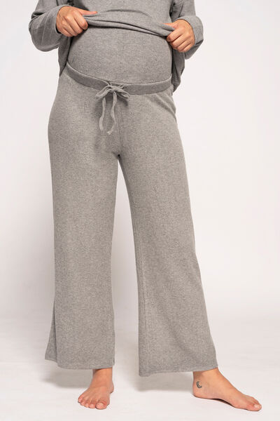 Womensecret Pantalón Premamá Ancho De Canalé Home gris