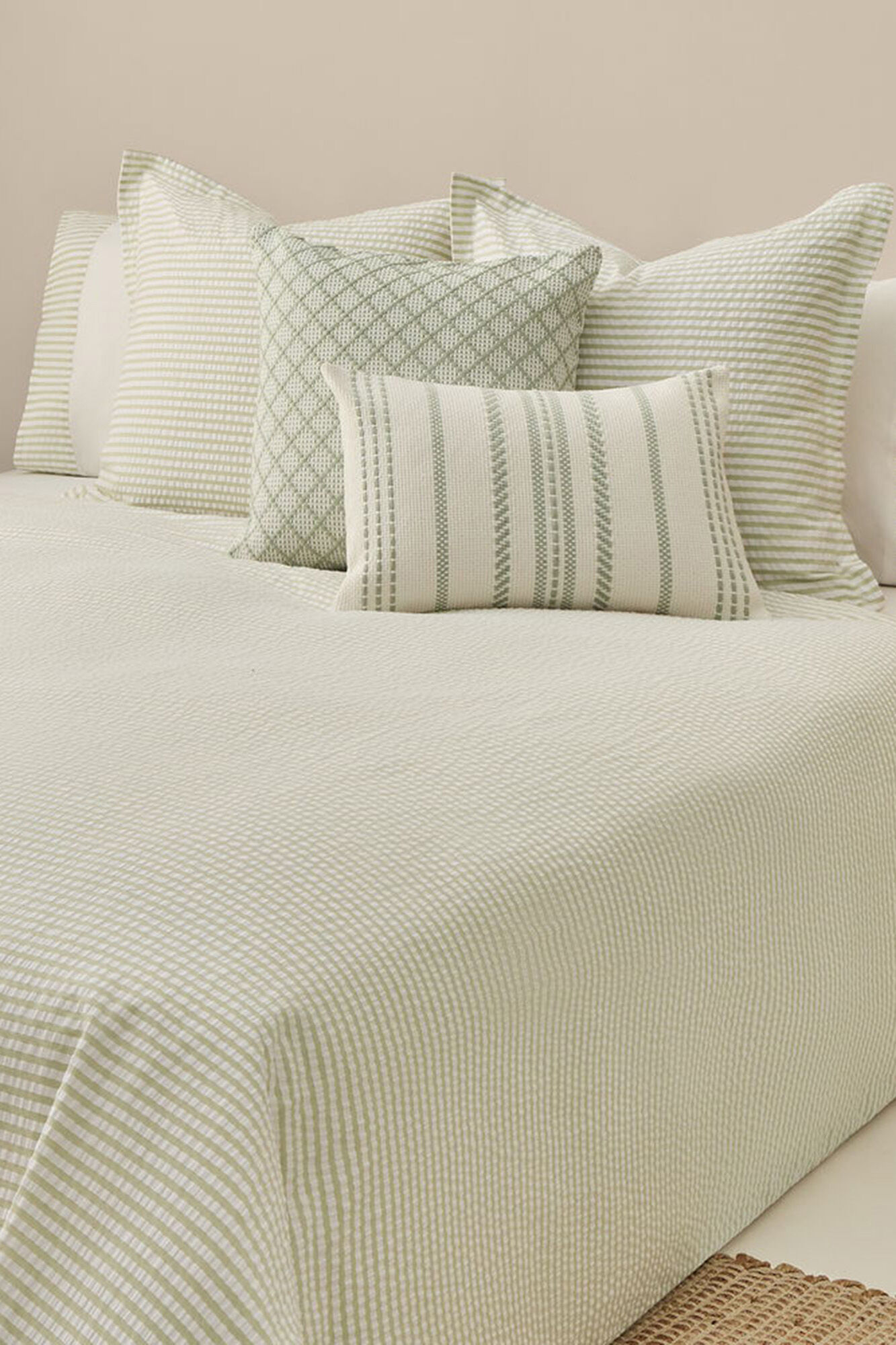 Textura Capa de edredom riscas Seersucker