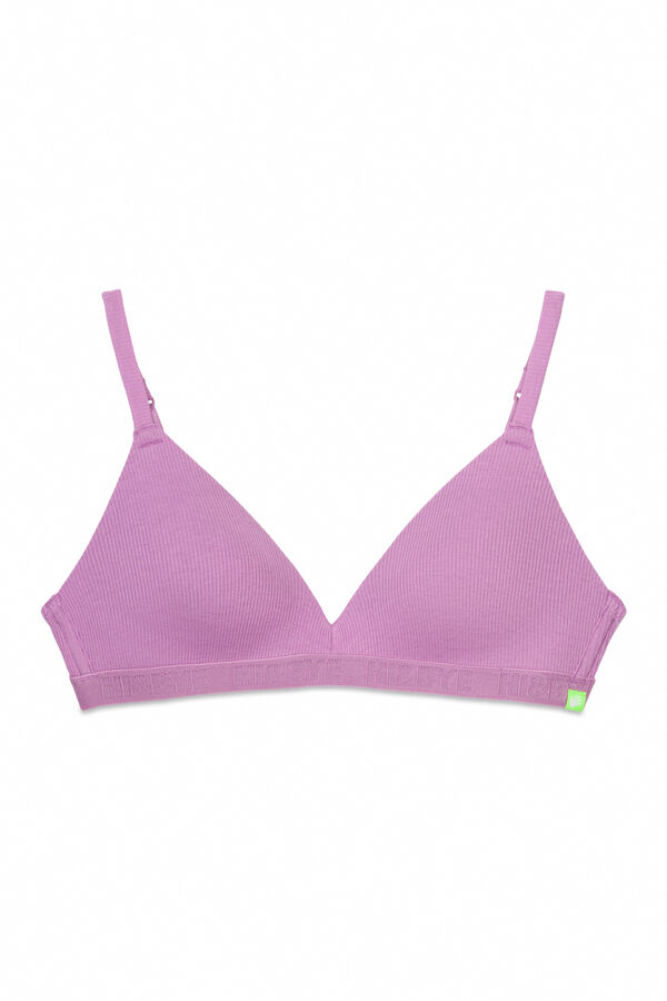 HI&BYE Suti&atilde; triangular enchimento fixo lil&aacute;s rosa