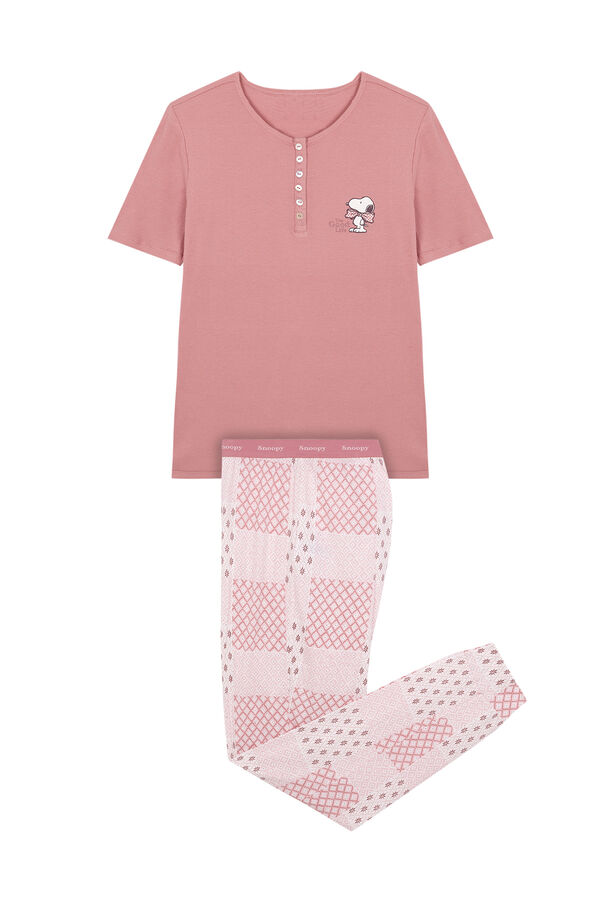 Women'secret Pijama algod&oacute;n Snoopy rosa rosa